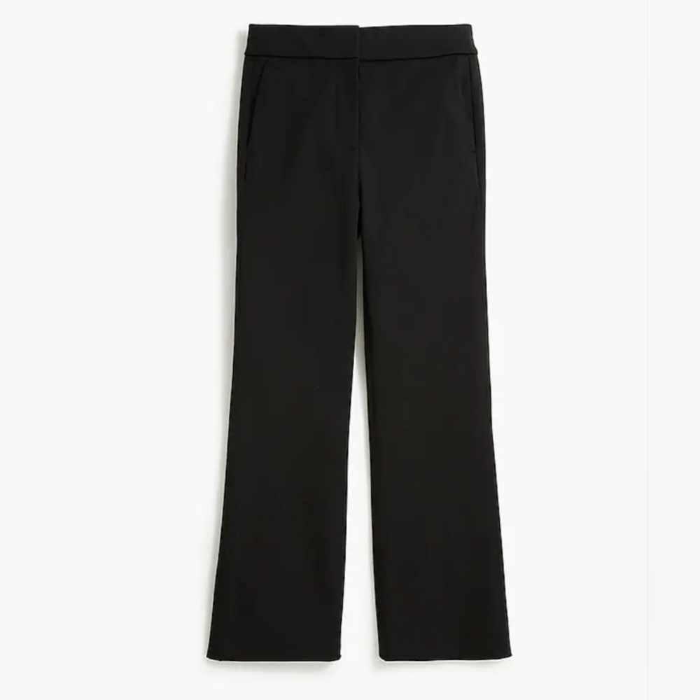 J. Crew Kelsey Cotton-Blend Flare Pant Black Women's Plus Size 20